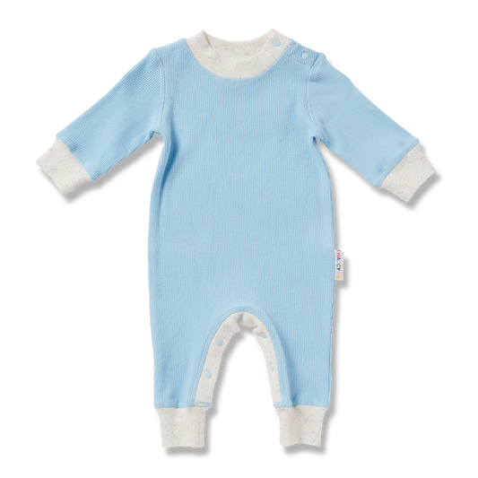 Hush Blue Organic Long Sleeve Romper