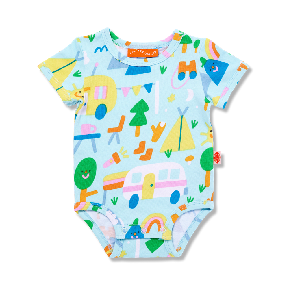 Happy Campers Short Sleeve Bodysuit