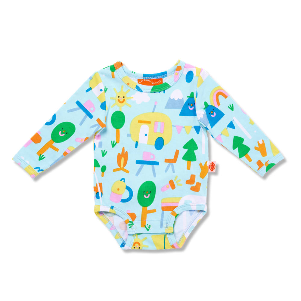 Happy Campers Long Sleeve Bodysuit