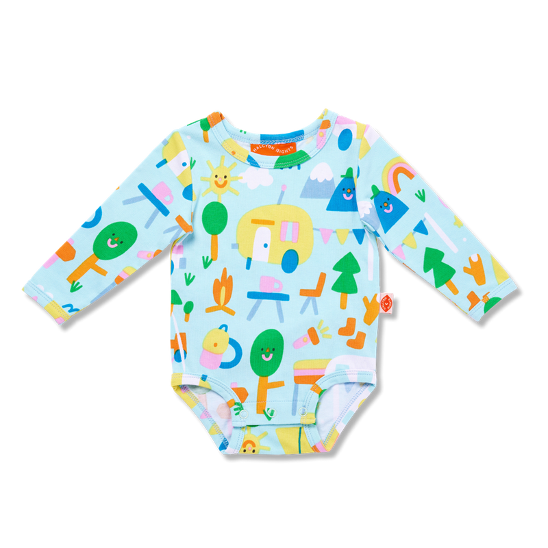 Happy Campers Long Sleeve Bodysuit