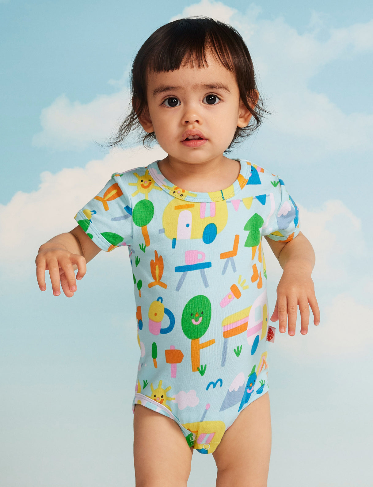 Happy Campers Short Sleeve Bodysuit