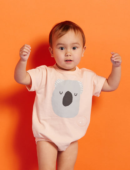 Koala Peach Short Sleeve Bodysuit