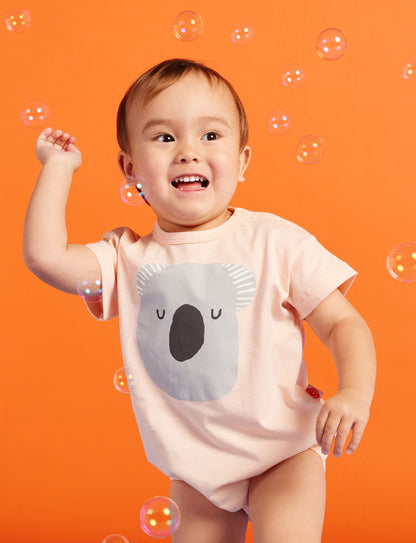 Koala Peach Short Sleeve Bodysuit