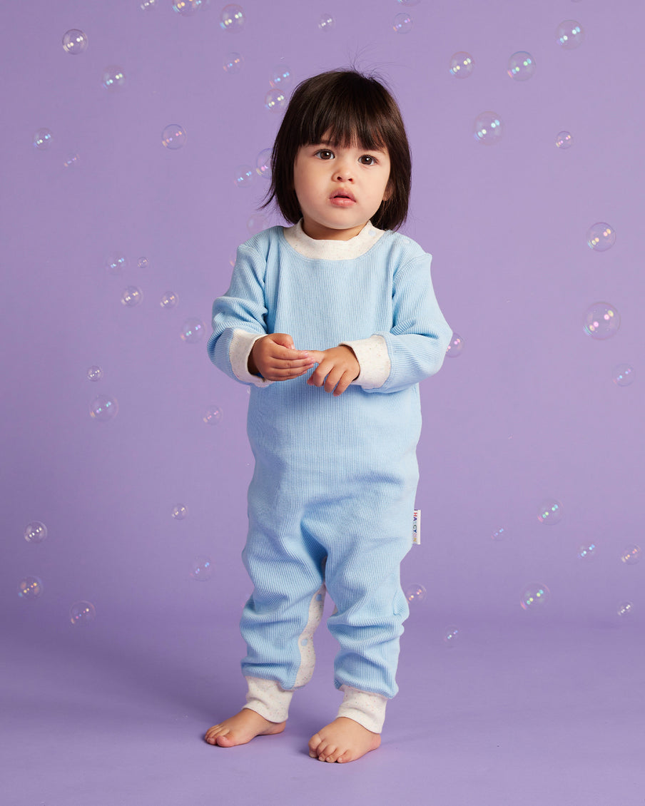 Hush Blue Organic Long Sleeve Romper