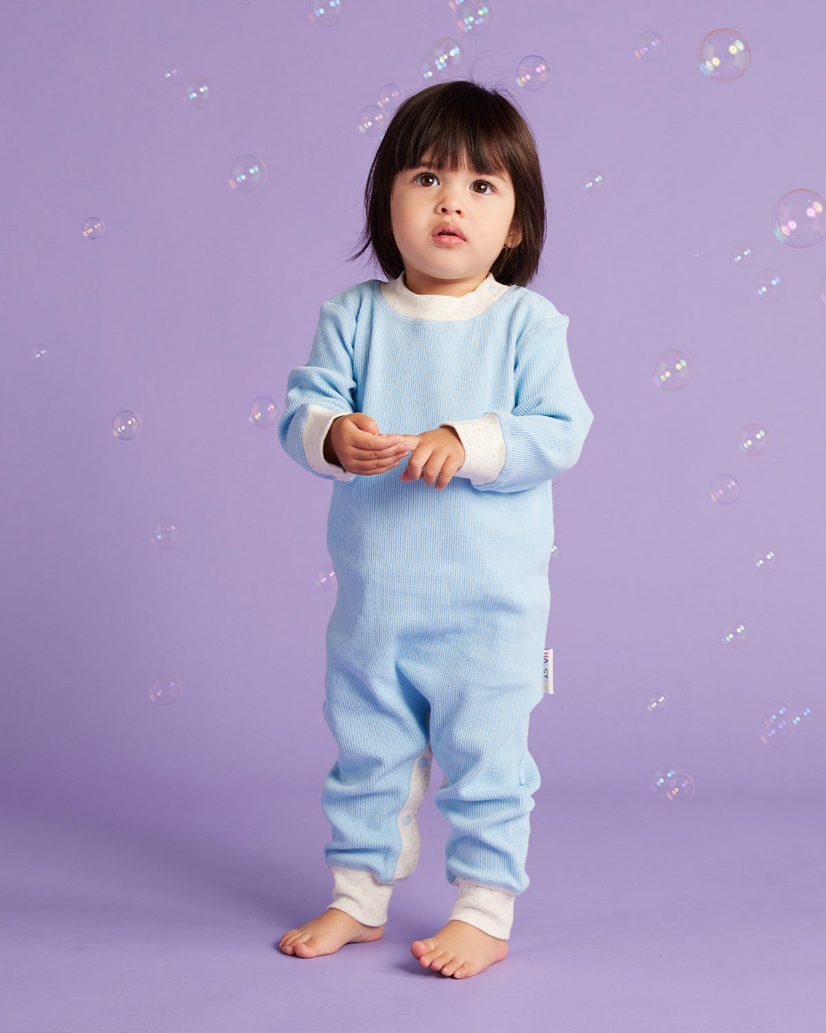 Hush Blue Organic Long Sleeve Romper