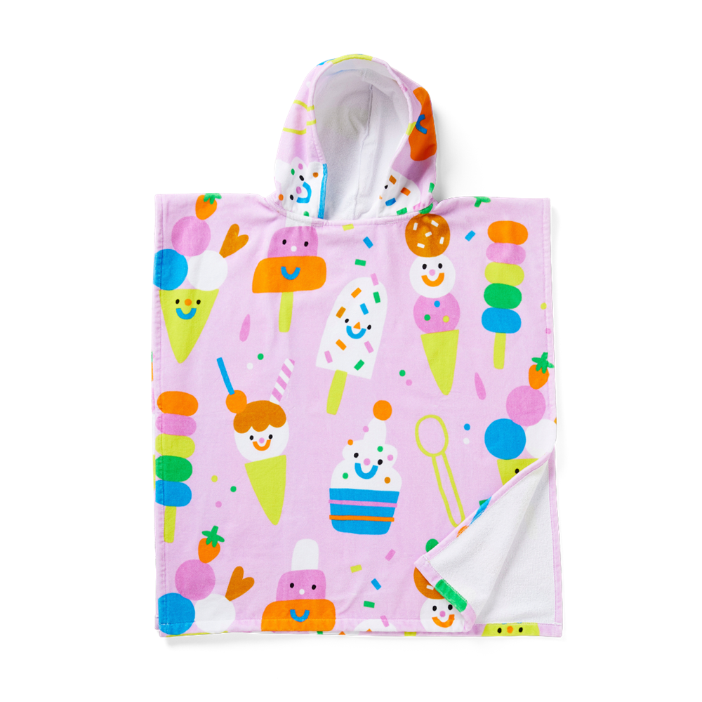 Kids Hooded Towel Sundae Fun Day