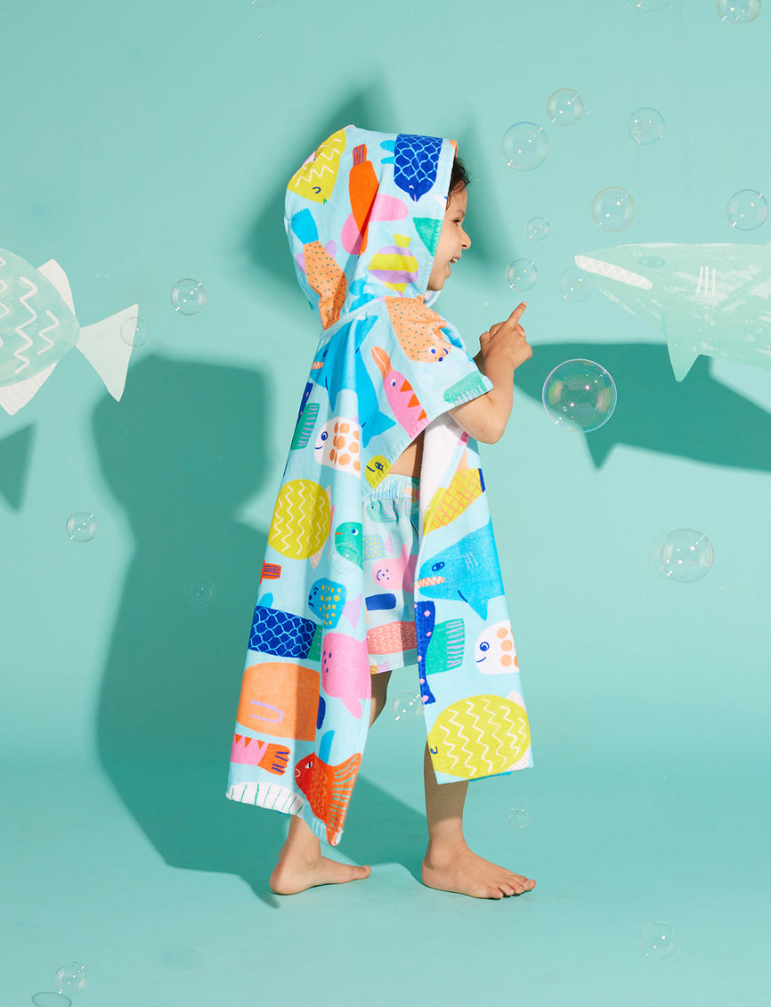 Kids Hooded Towel Rainbow Reef