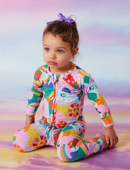 Rainbow Valley Long Sleeve Romper