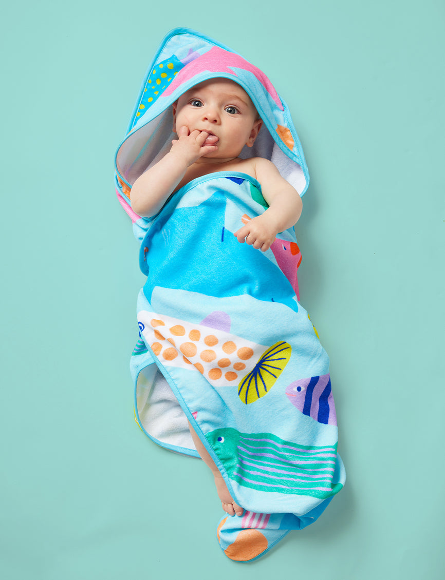 Baby Hooded Towel Rainbow Reef