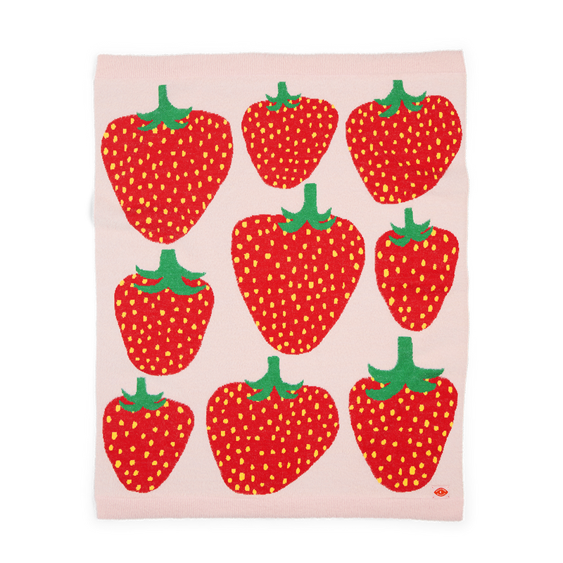 Strawberry Fields Fluffy Knit Blanket